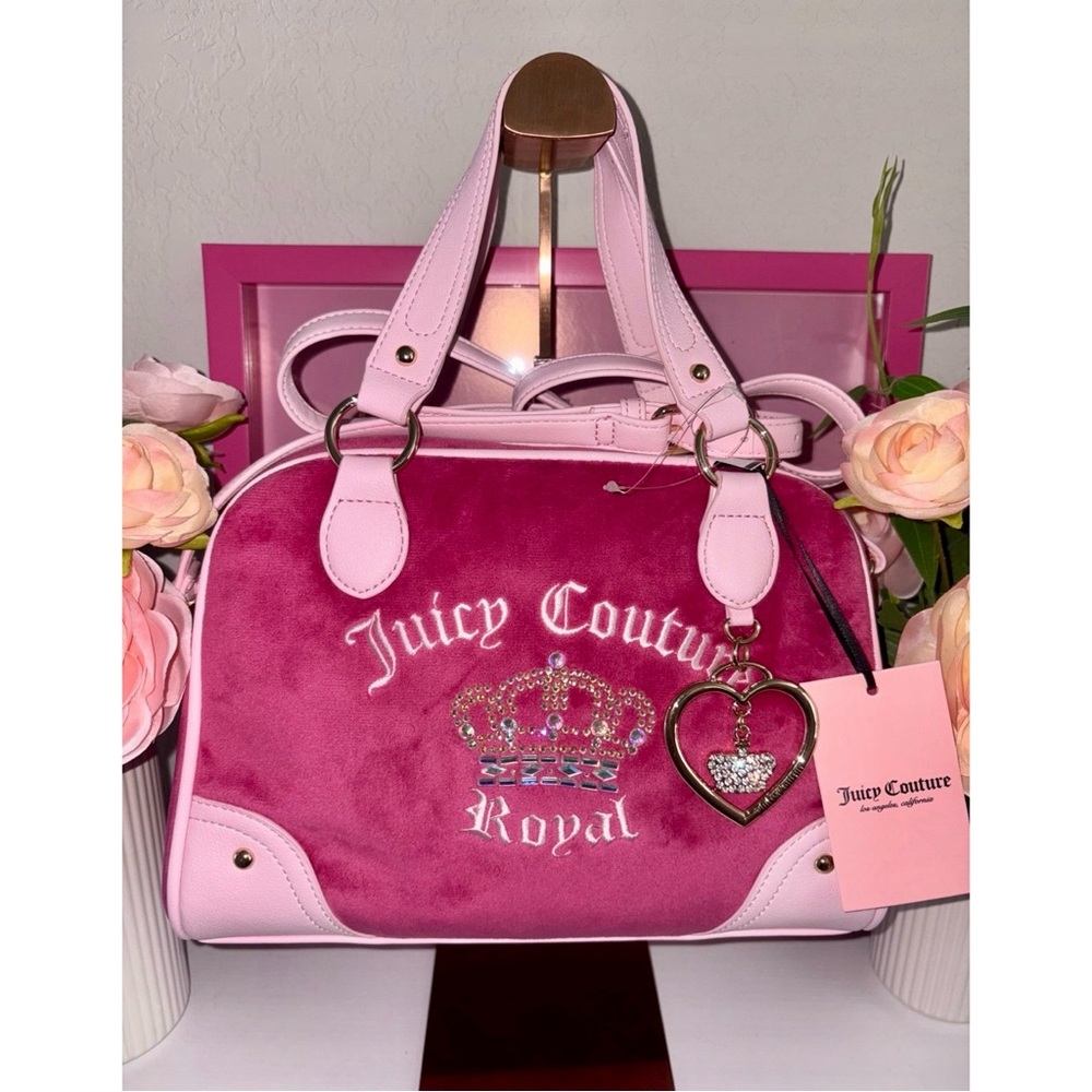 Juicy Couture Heart Royal Kingdom Bowler Pink Raspberry Bag 👑